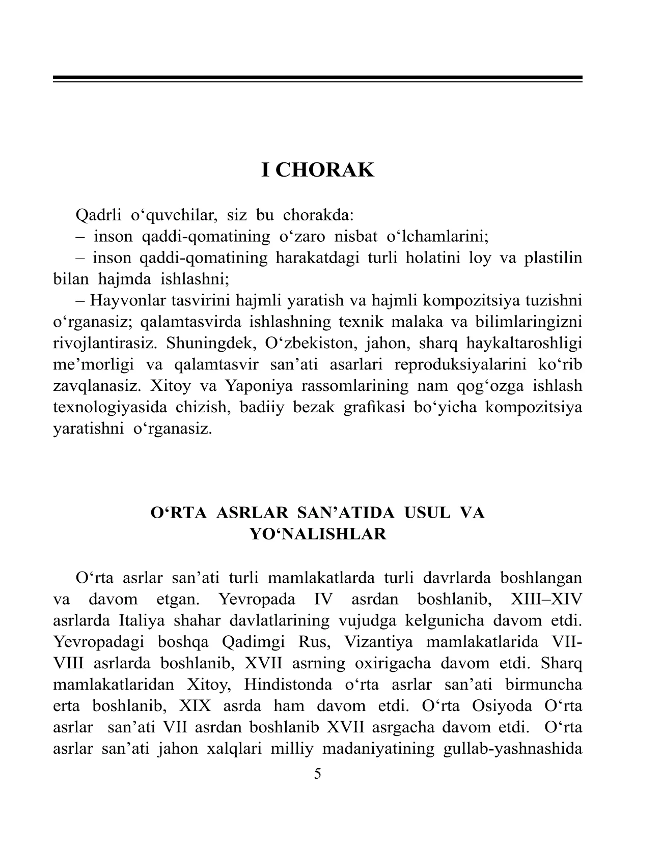 6-sinf Tasviriy san’at — 5-bet
