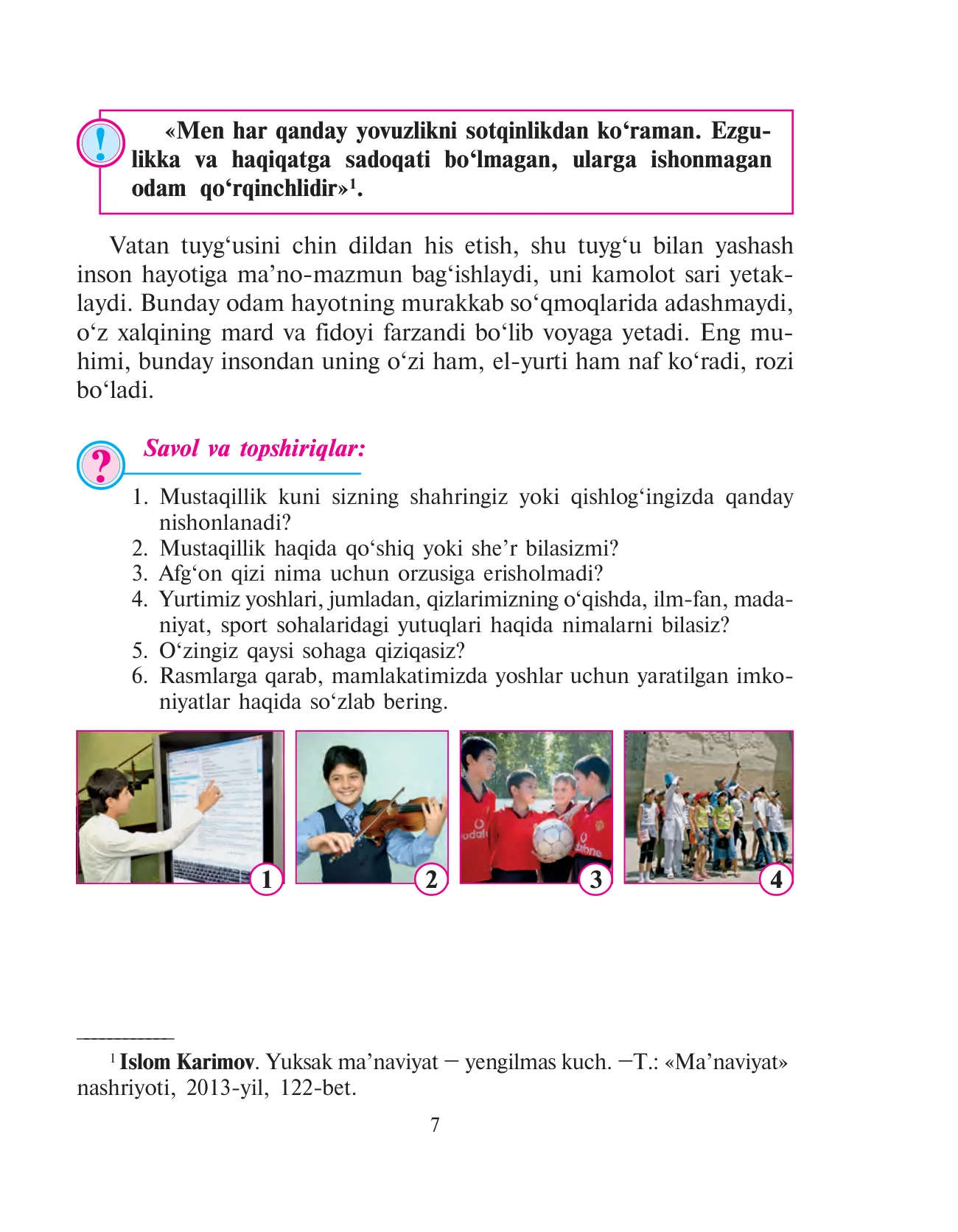 6-sinf Vatan tuyg‘usi — 7-bet