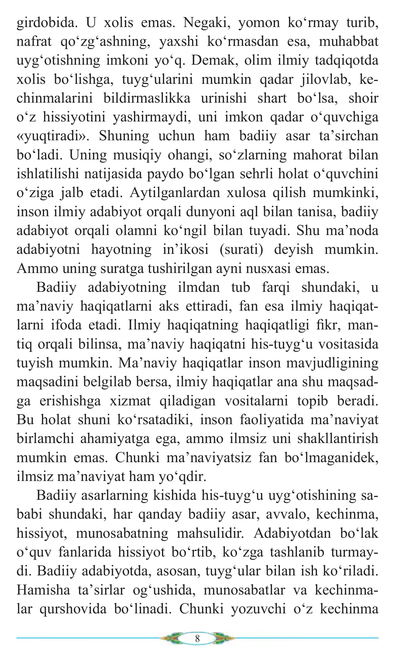7-sinf Adabiyot — 8-bet