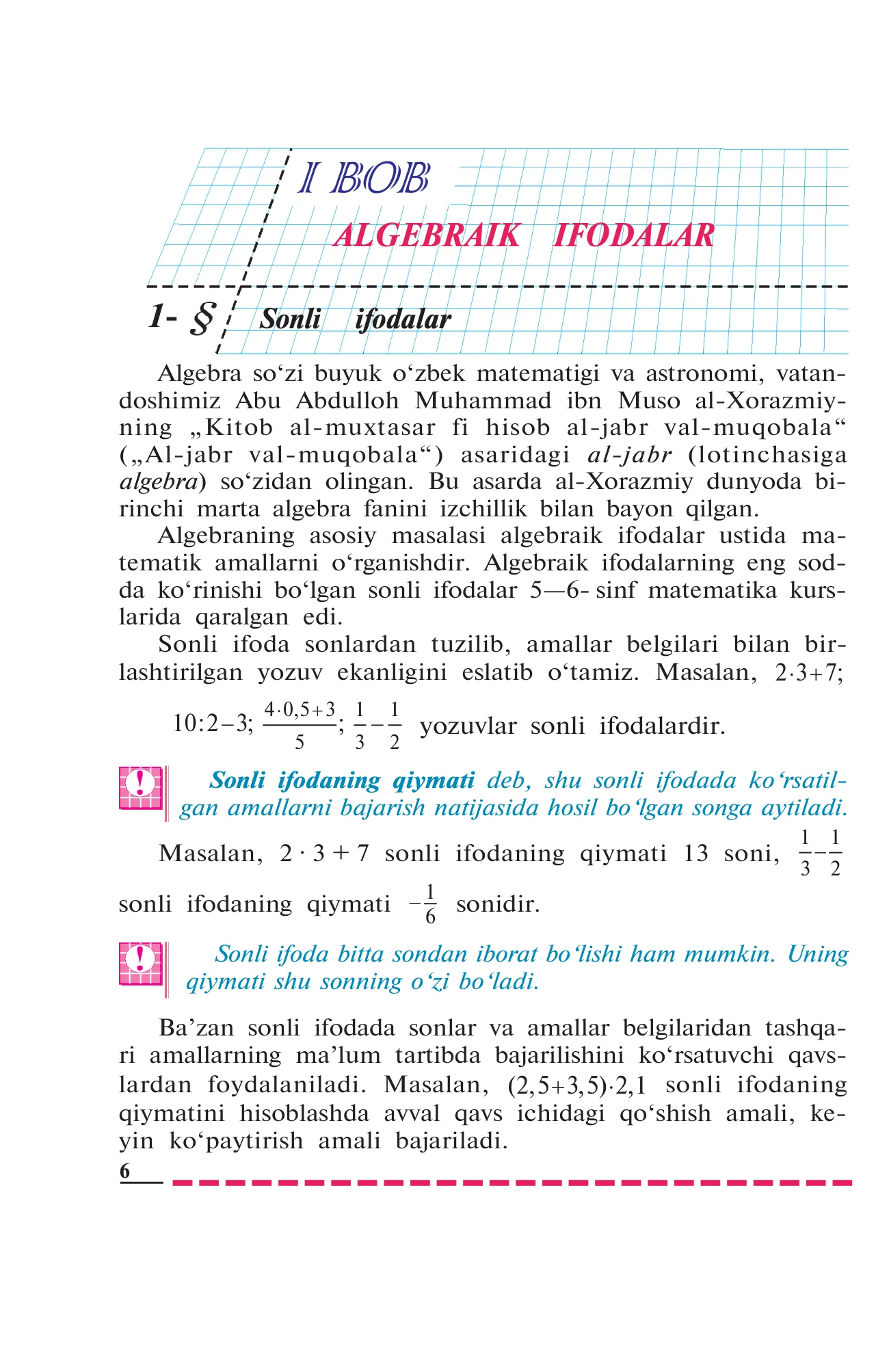 7-sinf Algebra — 6-bet