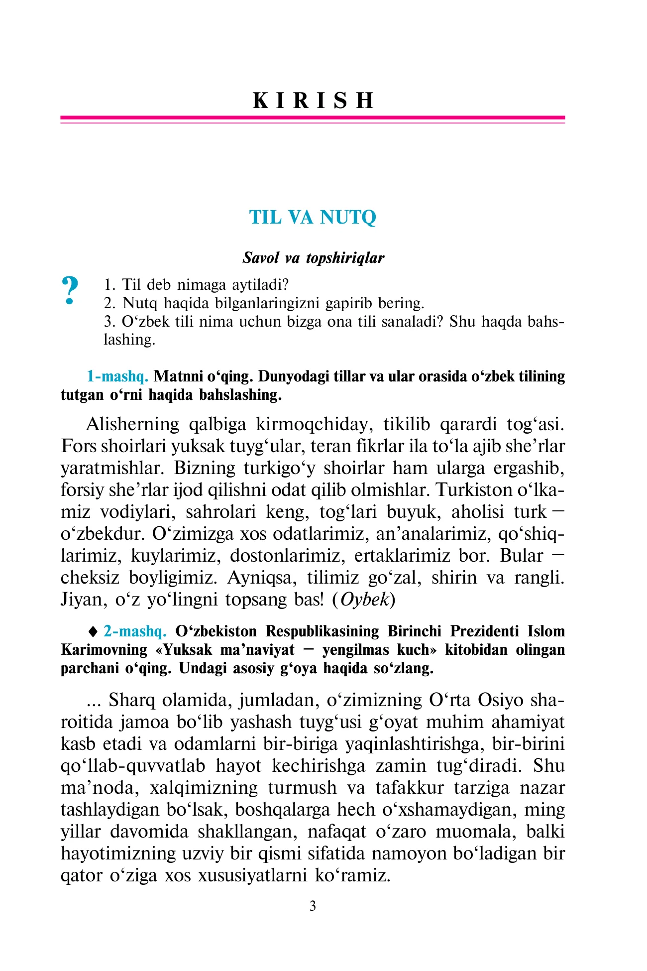 7-sinf Ona tili — 3-bet