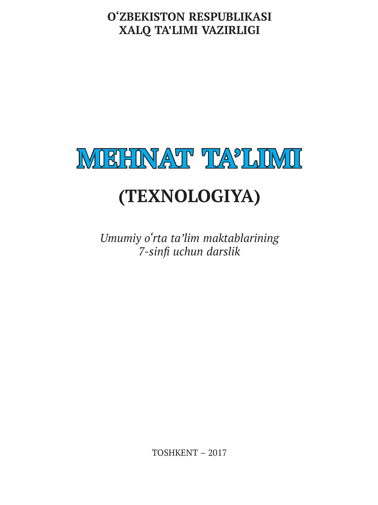 7-синф Технология — 1-бет