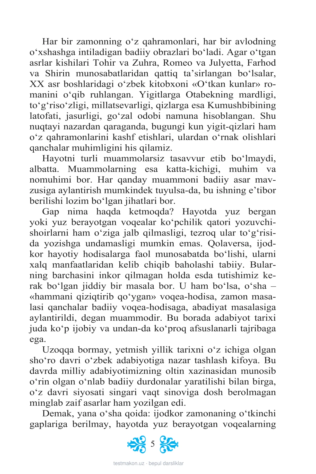 8-sinf Adabiyot — 5-bet