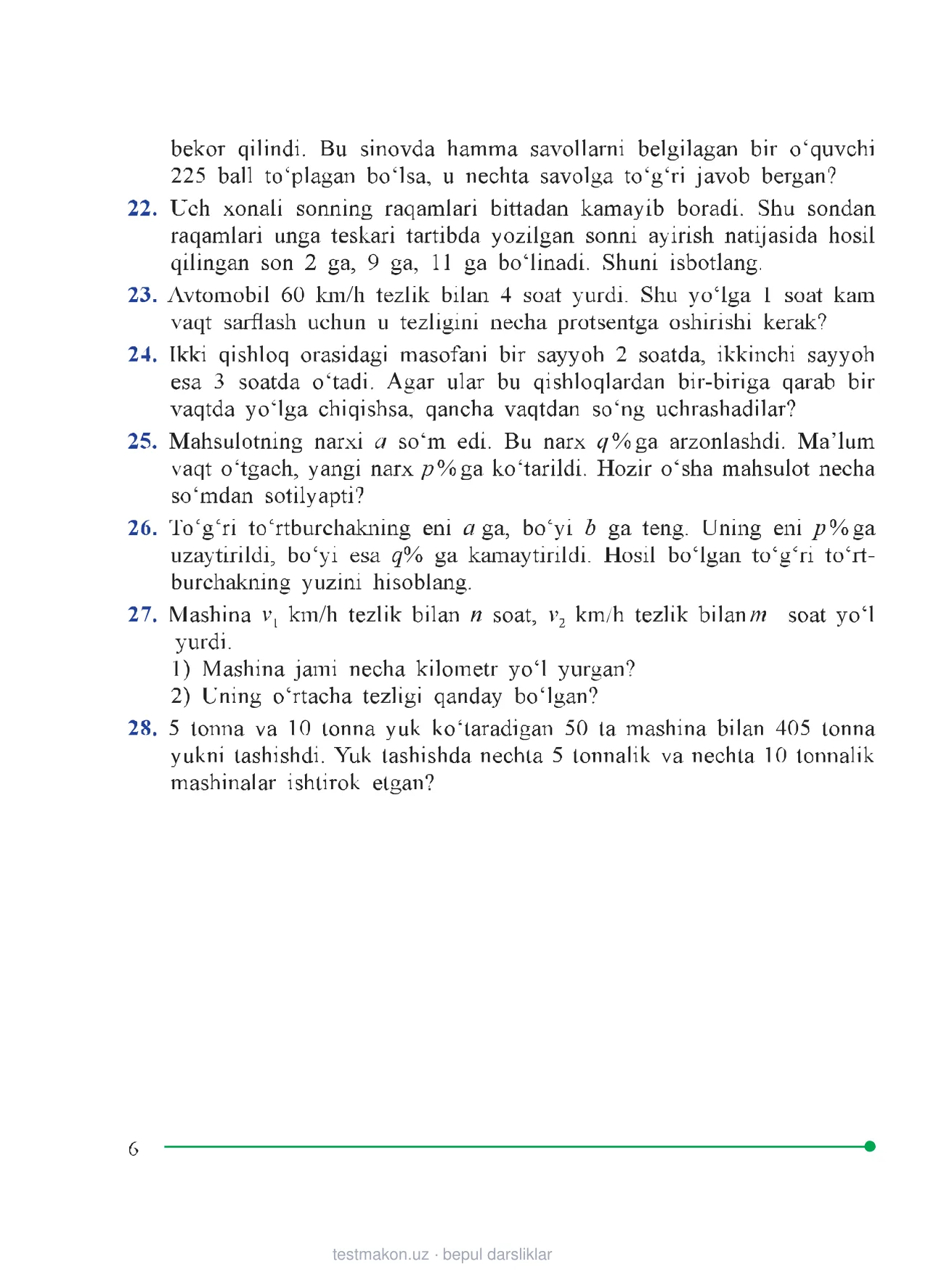 8-sinf Algebra — 6-bet