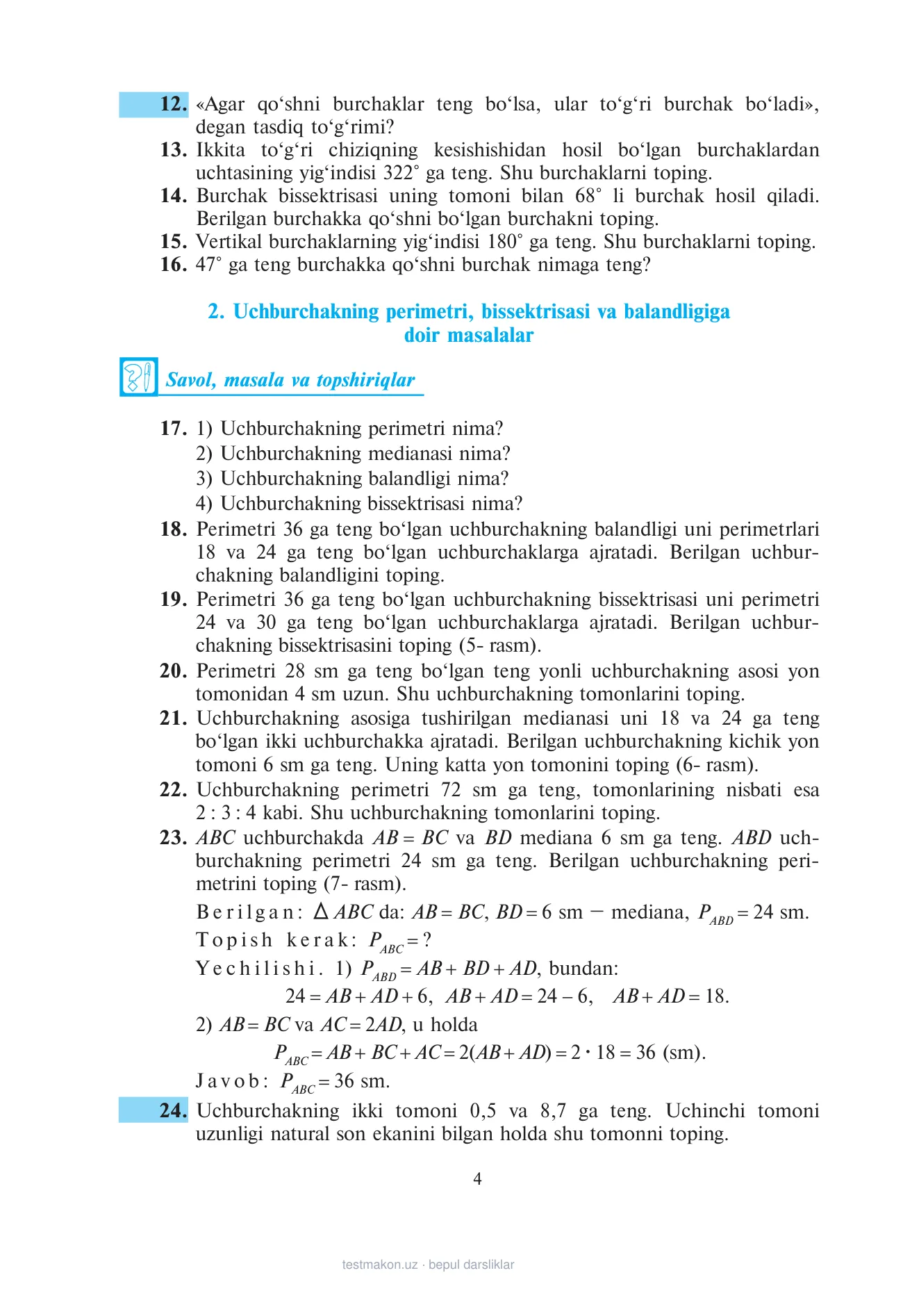 8-sinf Geometriya — 4-bet