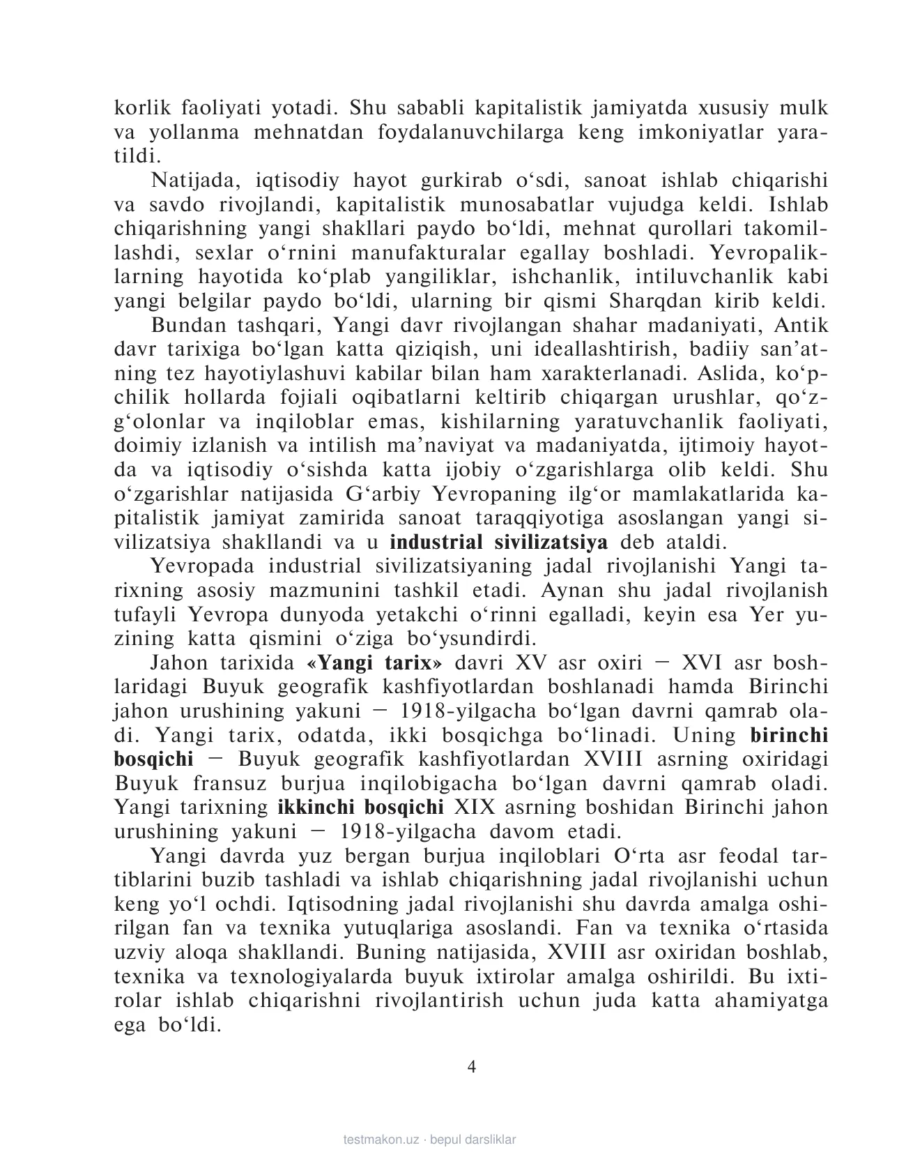 8-sinf Jahon tarixi — 4-bet