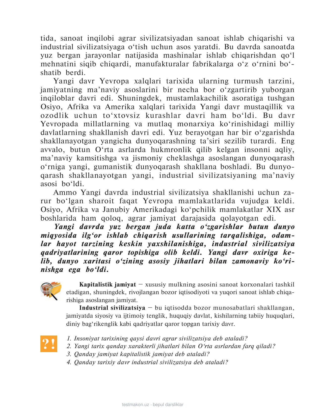 8-sinf Jahon tarixi — 6-bet