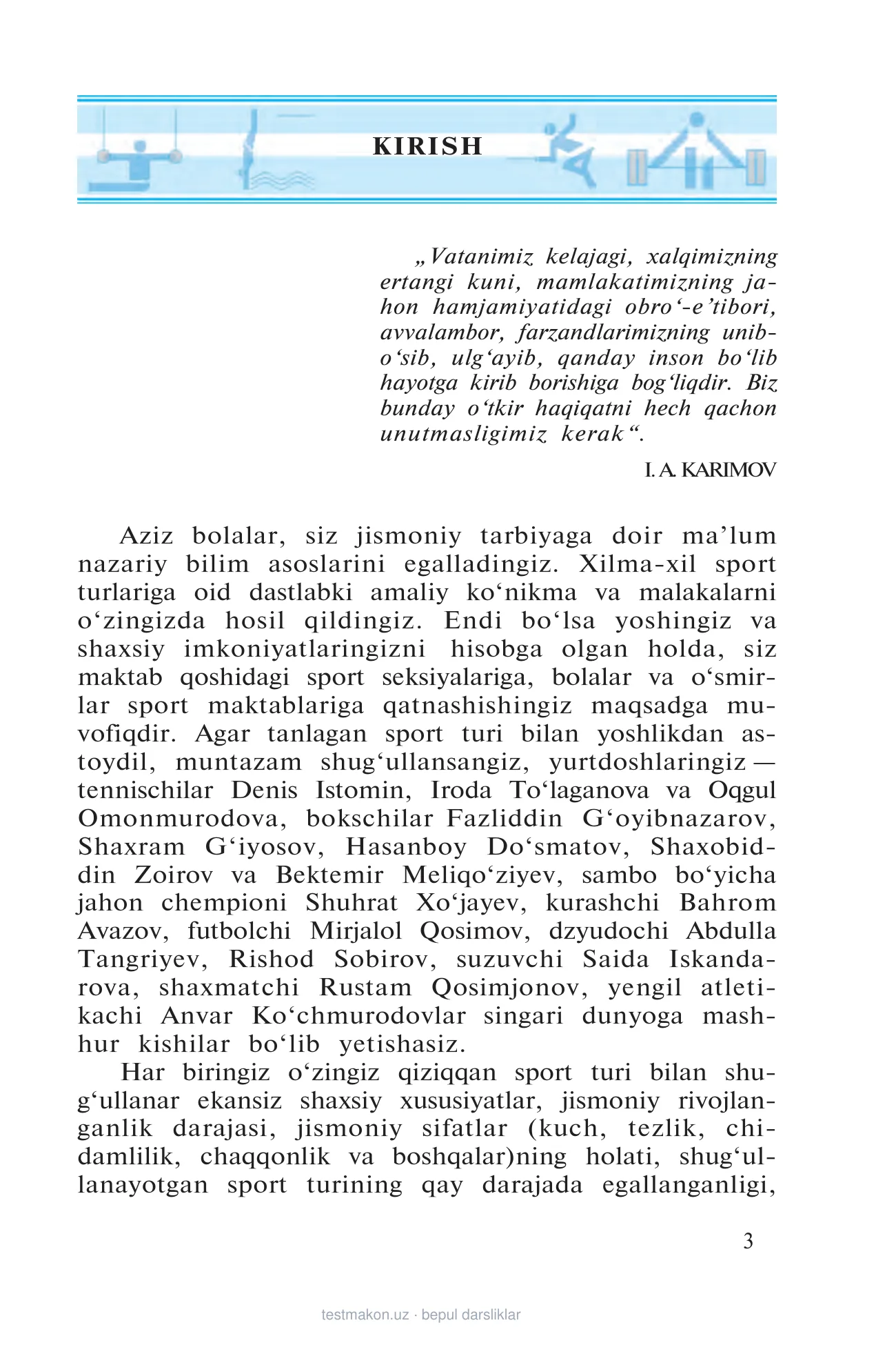 8-sinf Jismoniy tarbiya — 3-bet