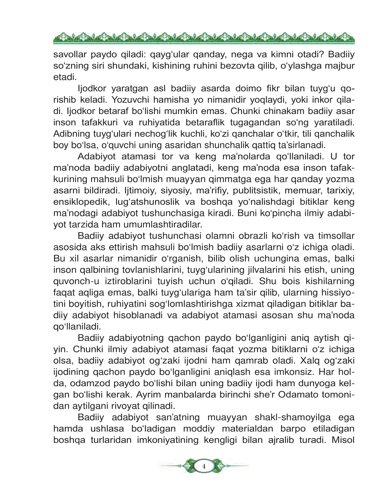 9-sinf Adabiyot — 4-bet