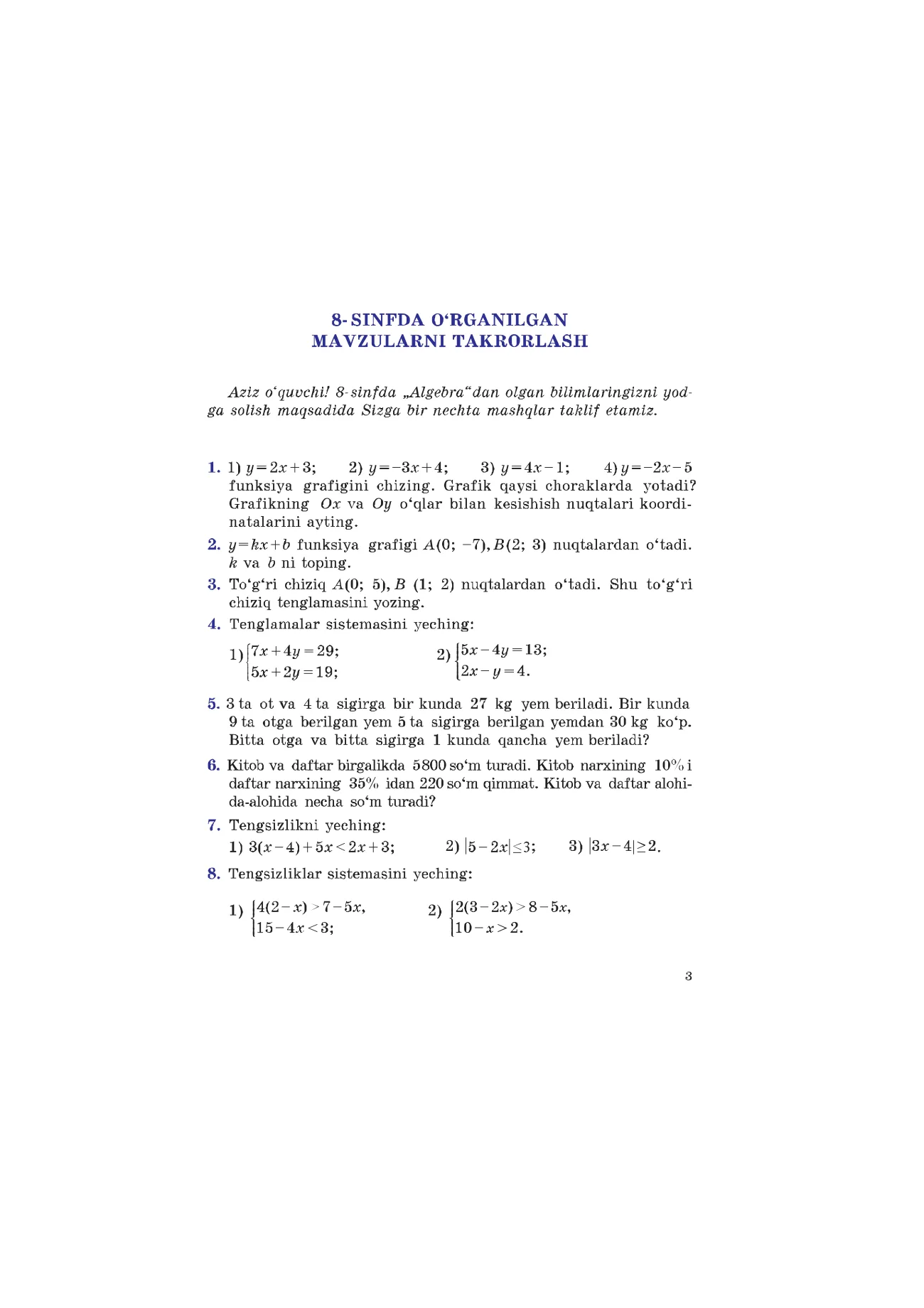 9-sinf Algebra — 3-bet