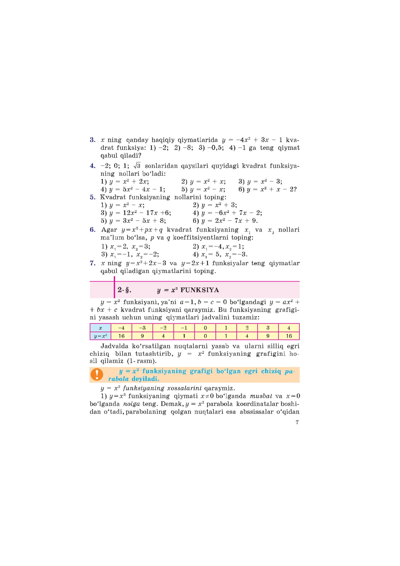 9-sinf Algebra — 7-bet
