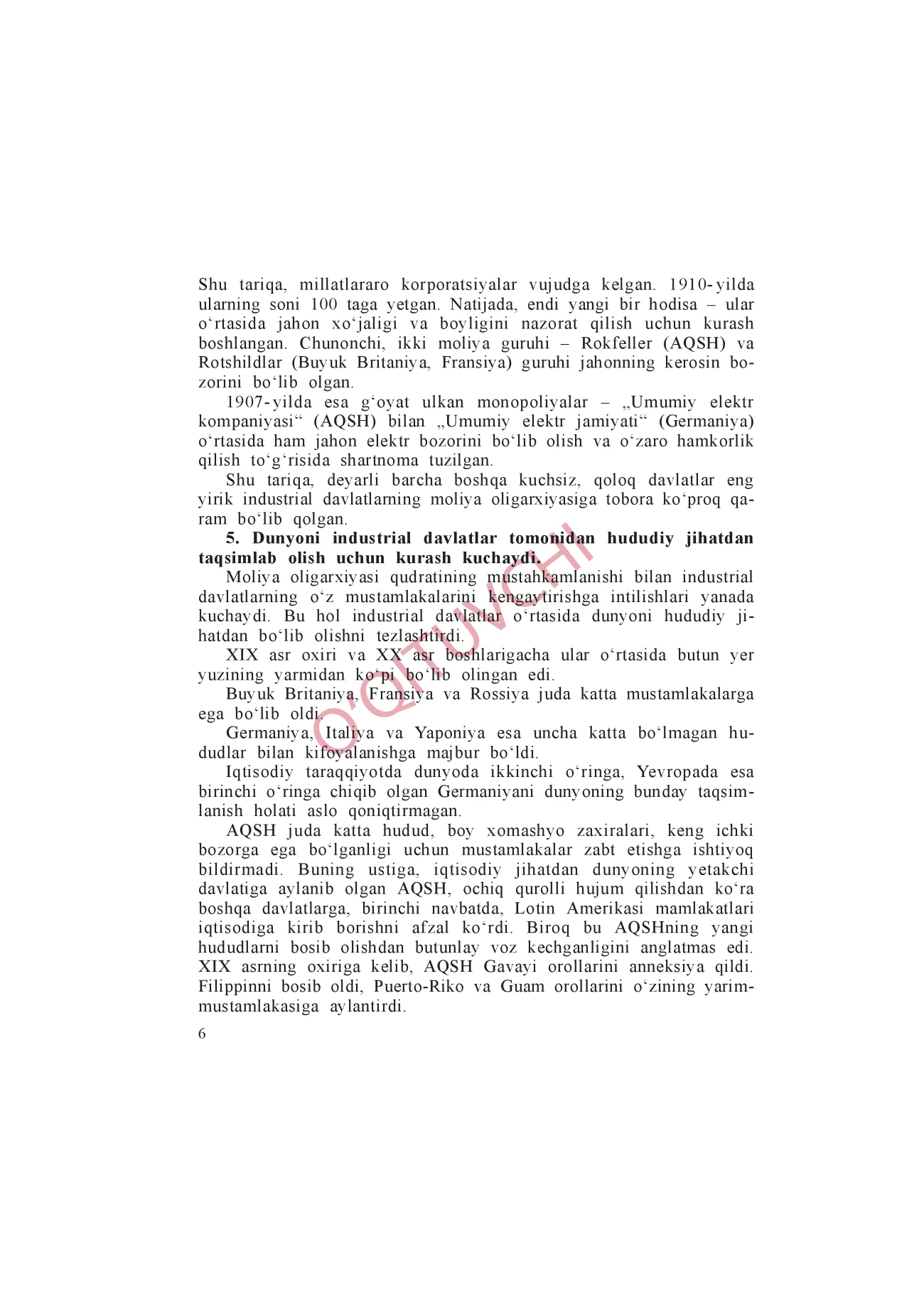 9-sinf Jahon tarixi — 6-bet