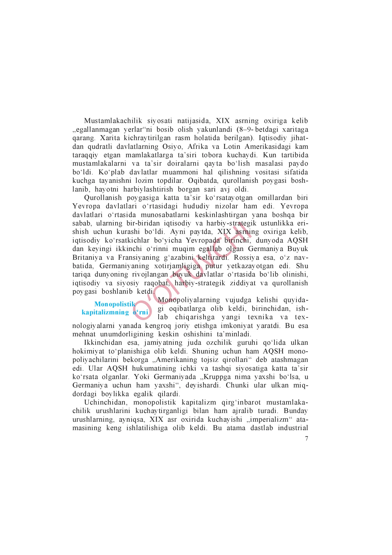 9-sinf Jahon tarixi — 7-bet