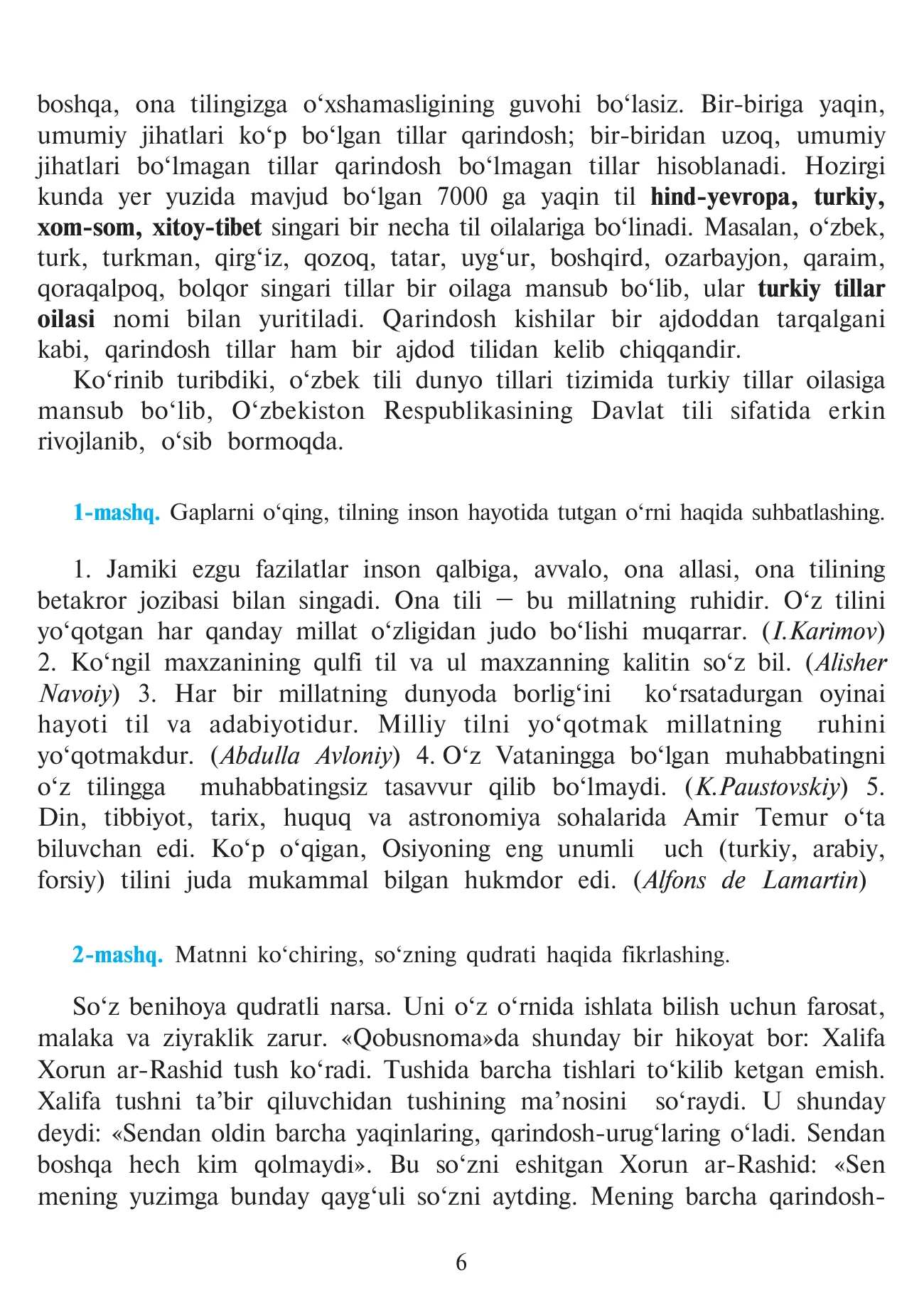 9-sinf Ona tili — 6-bet