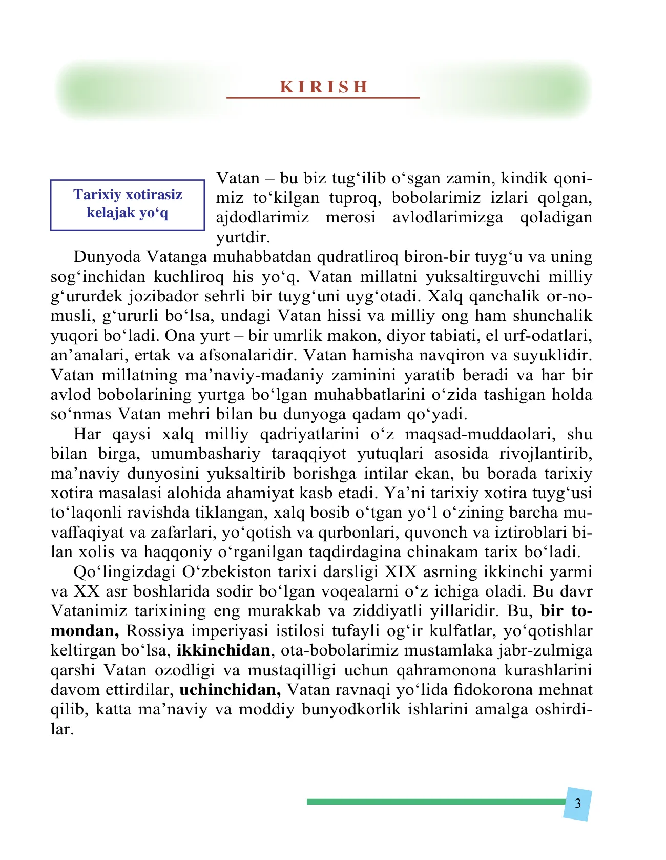O'zbekiston tarixi 9-sinf — 3-bet