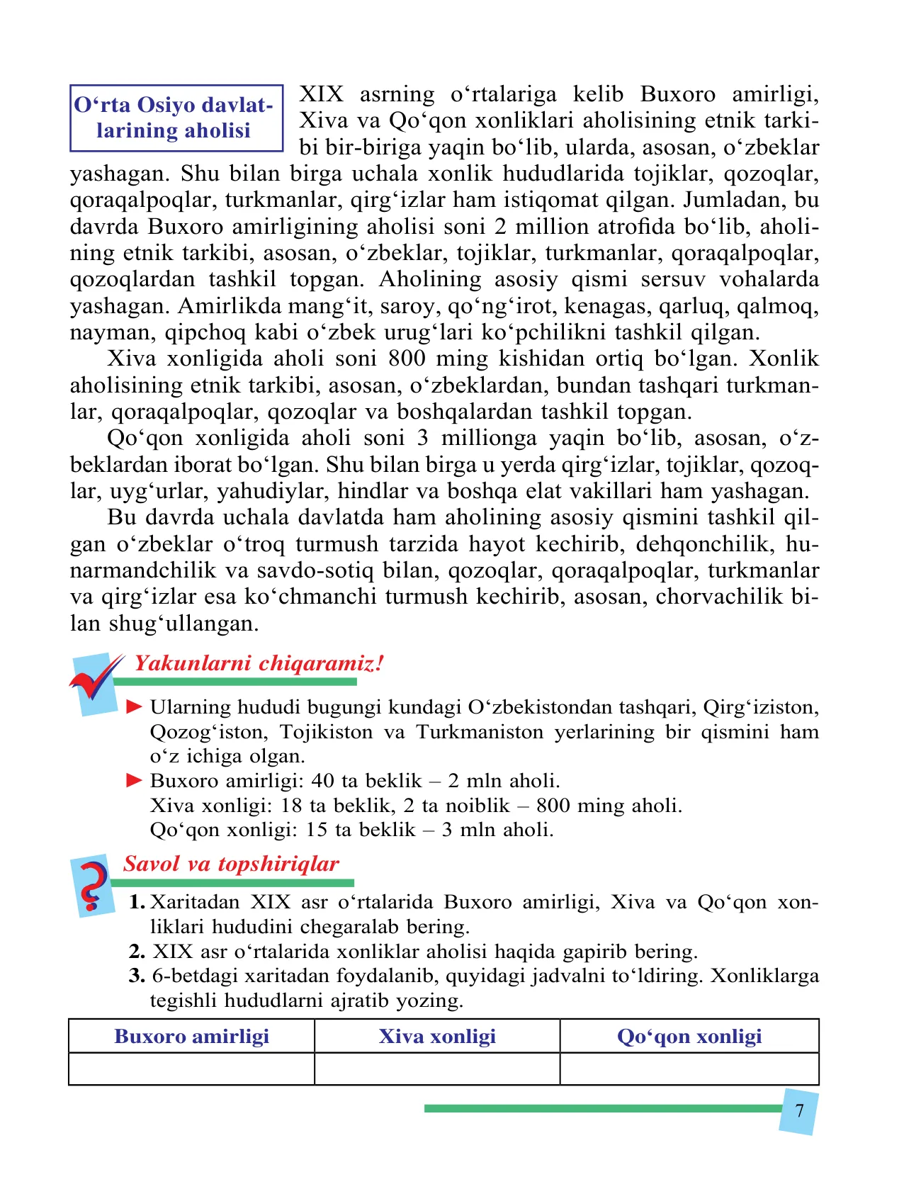 O'zbekiston tarixi 9-sinf — 7-bet