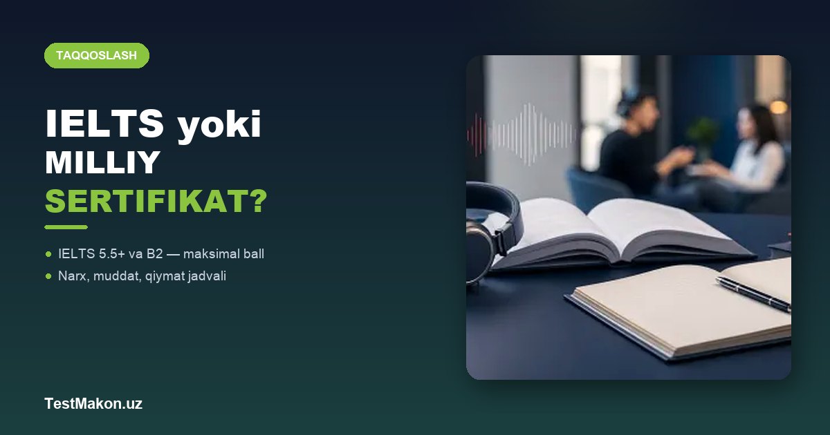 IELTS ёки Миллий сертификат: абитуриент учун қайси бири фойдали?